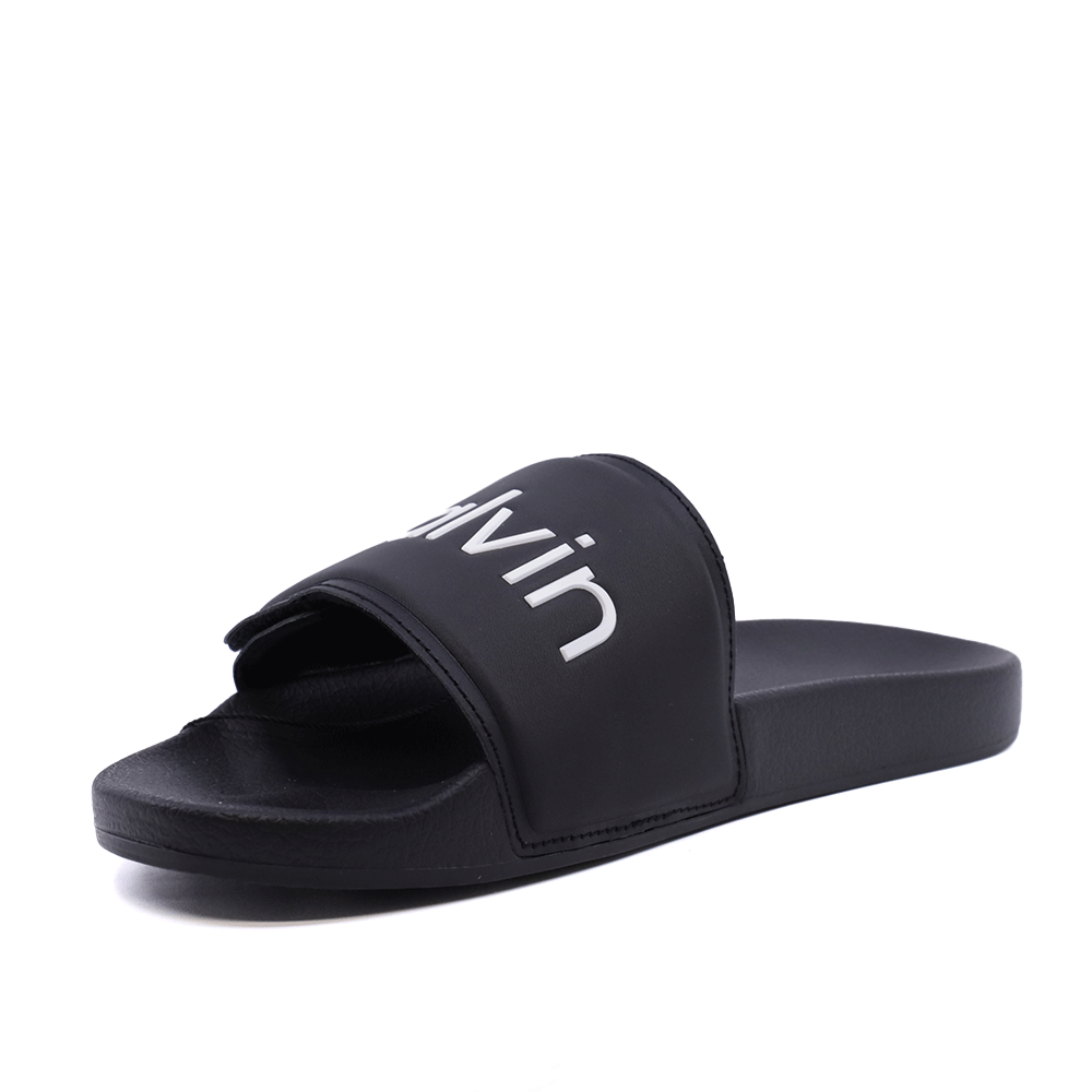Calvin Klein Men's CK Calvin Klein Black Front Logo Flip Flops