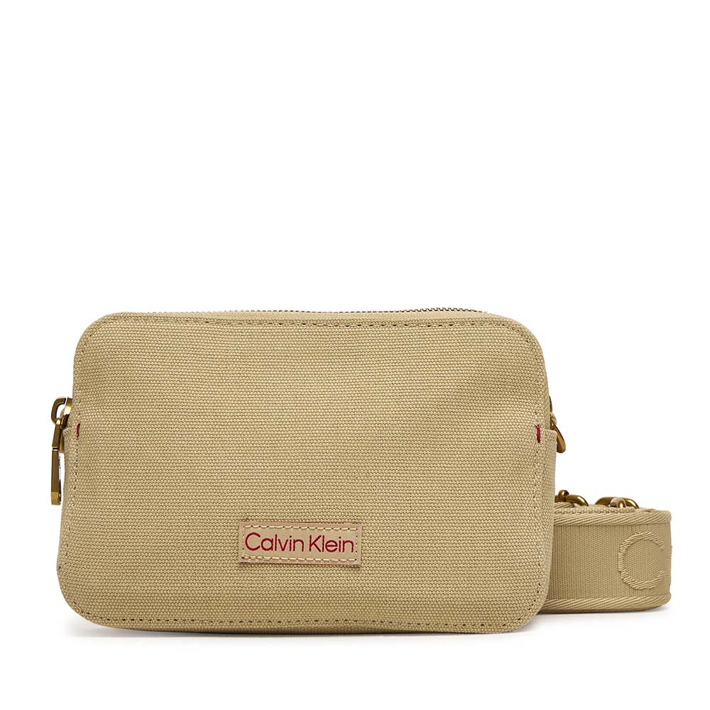 Poșetă crossbody femei Calvin Klein bej cu logo 3101POSS3385BE