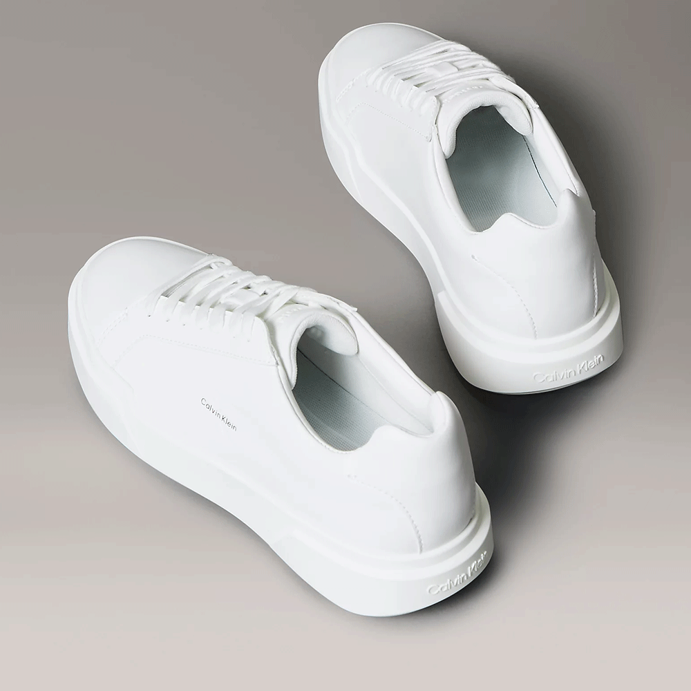 Sneakers Ck Calvin Klein albi din piele naturală 2370DP01947A