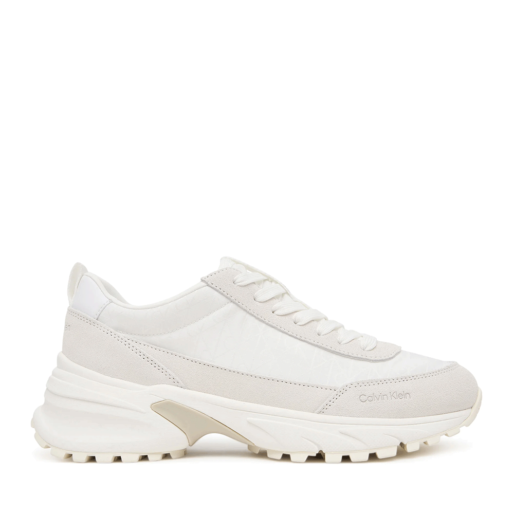 Sneakers Ck Calvin Klein albi din piele și textil 2370DP01995A
