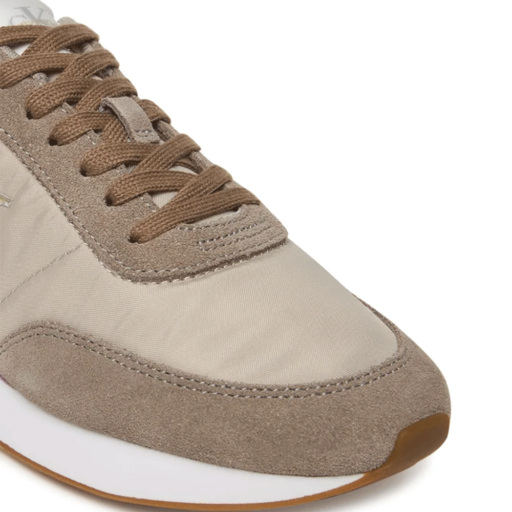 Sneakers Ck Calvin Klein taupe din piele și textil 2370DP01990VTA