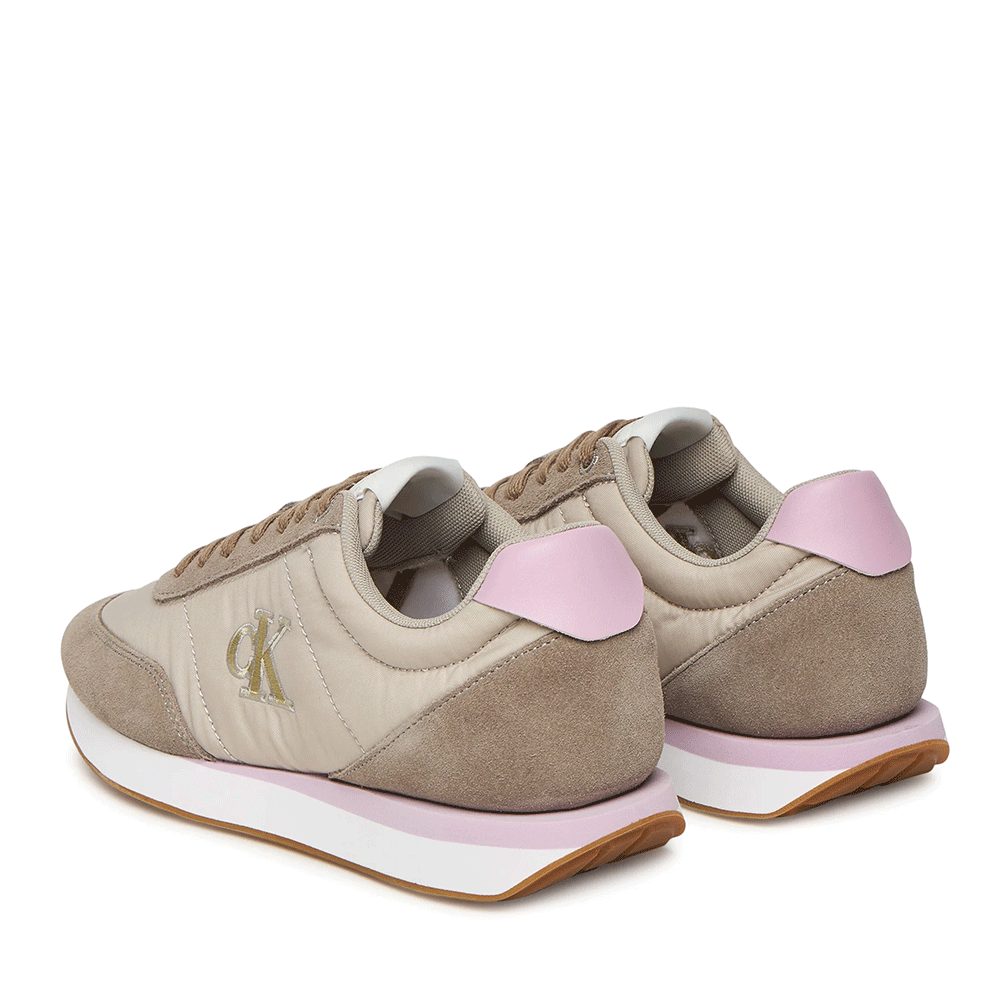 Sneakers Ck Calvin Klein taupe din piele și textil 2370DP01990VTA