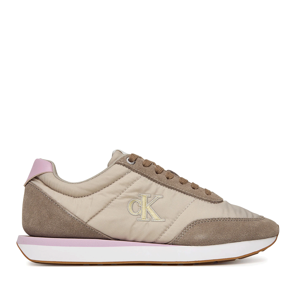 Sneakers Ck Calvin Klein taupe din piele și textil 2370DP01990VTA