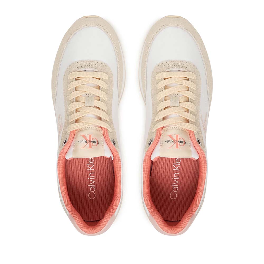 Sneakers femei Calvin Klein bej din piele și textil 2371DP1990VBE