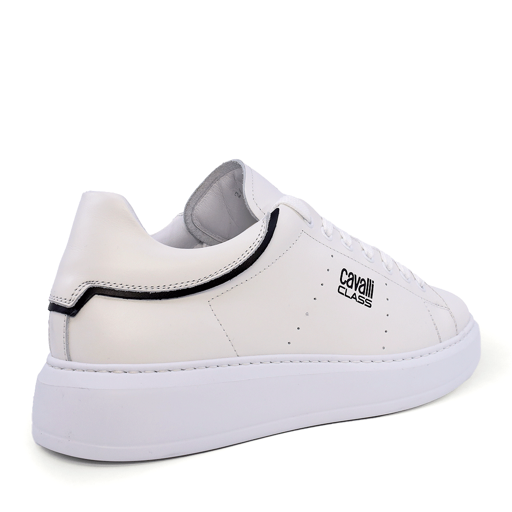 Sneakers barbati Cavalli Class albi din piele 3497BP24110A