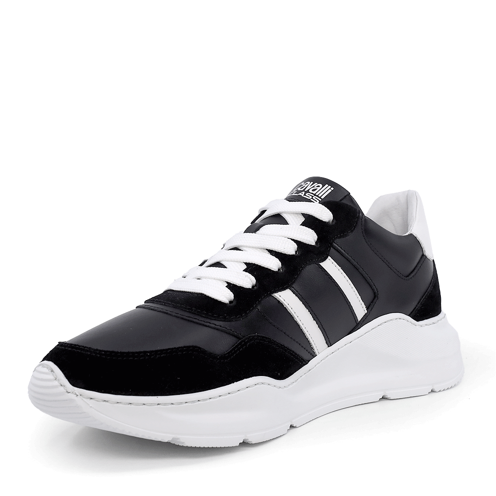 Sneakers barbati Cavalli Class negri din piele 3497BP24123N