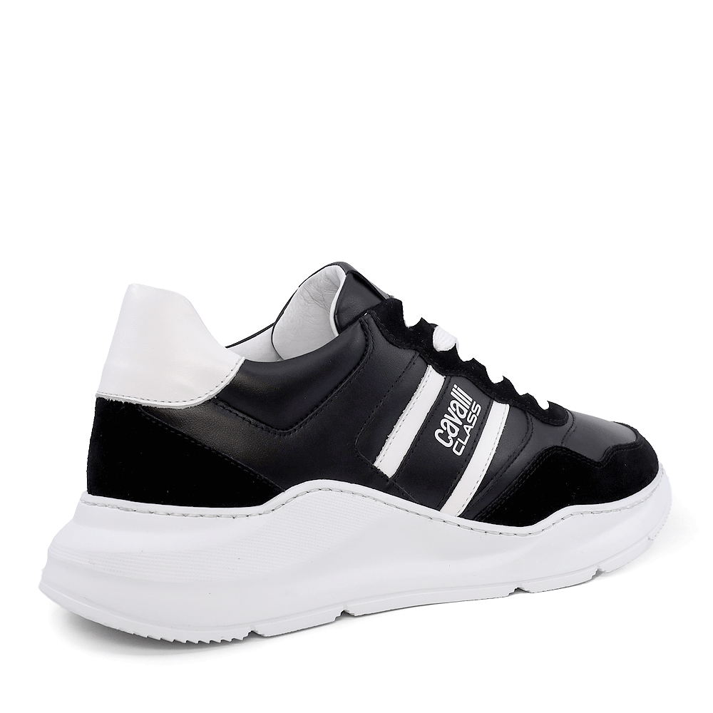 Sneakers barbati Cavalli Class negri din piele 3497BP24123N