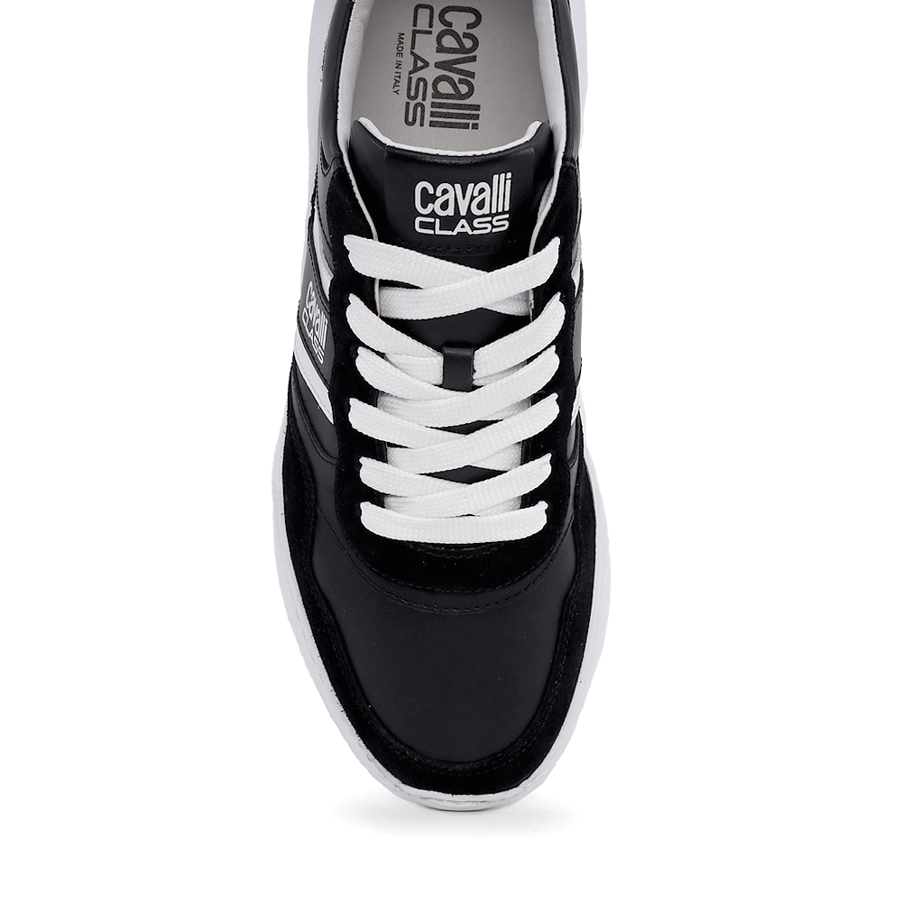 Sneakers barbati Cavalli Class negri din piele 3497BP24123N