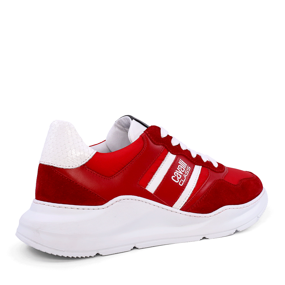 Sneakers barbati Cavalli Class rosii din piele 3497BP24123R