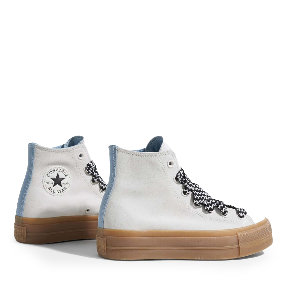 Converse All Star Lift Platform Women's High Top Sneakers White Suede 2948DGS10414VA