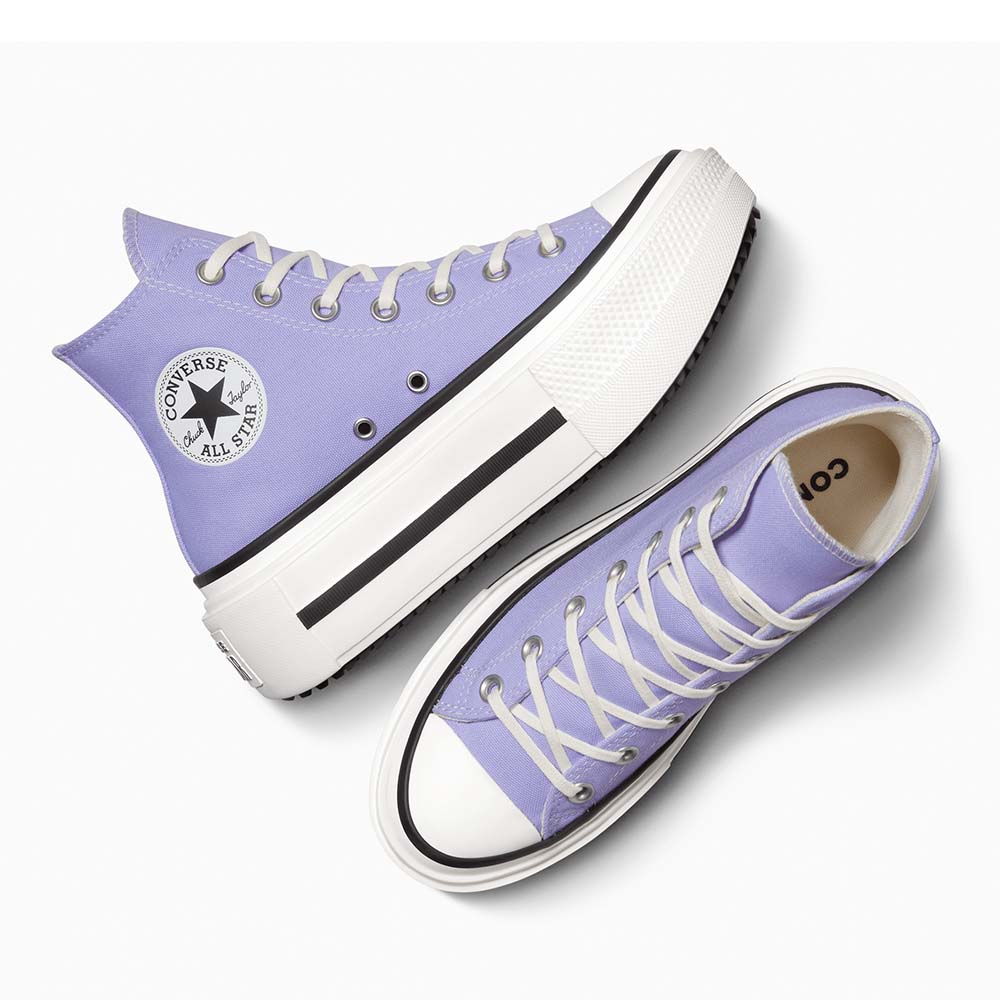 High top women's sneakers Converse ALL STAR LIFT DOUBLE STACK lilac 2949DGS12976LI
