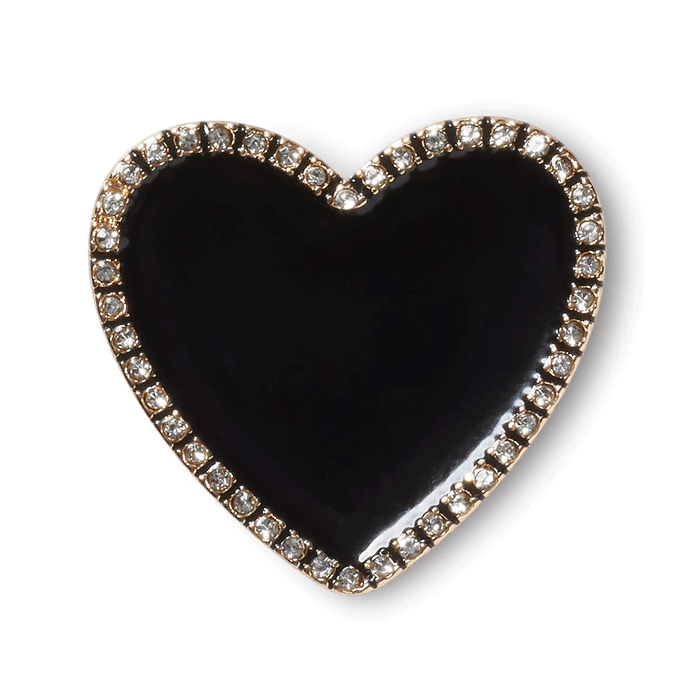 Accessory Jibbitz Crocs Black Heart with Gold Outline 3899ACC10011084