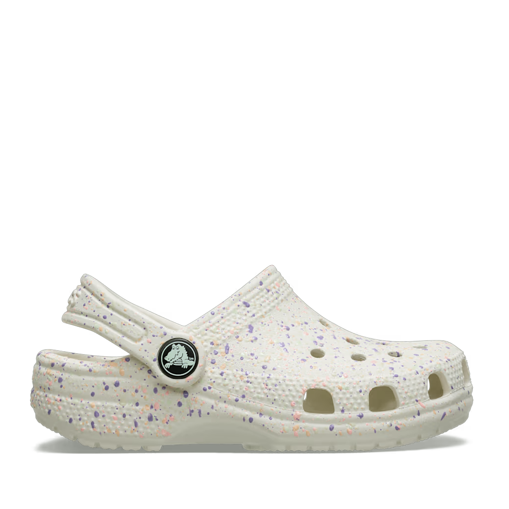 Saboți fete CROCS Classic Glow Paint Splatter albi 3901FSL212495A