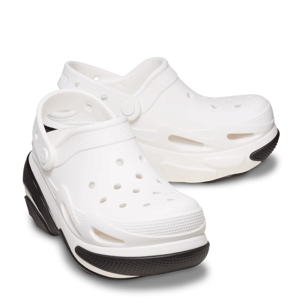 Saboți femei CROCS Bubble Crush Clog albi 3909DSL210061A