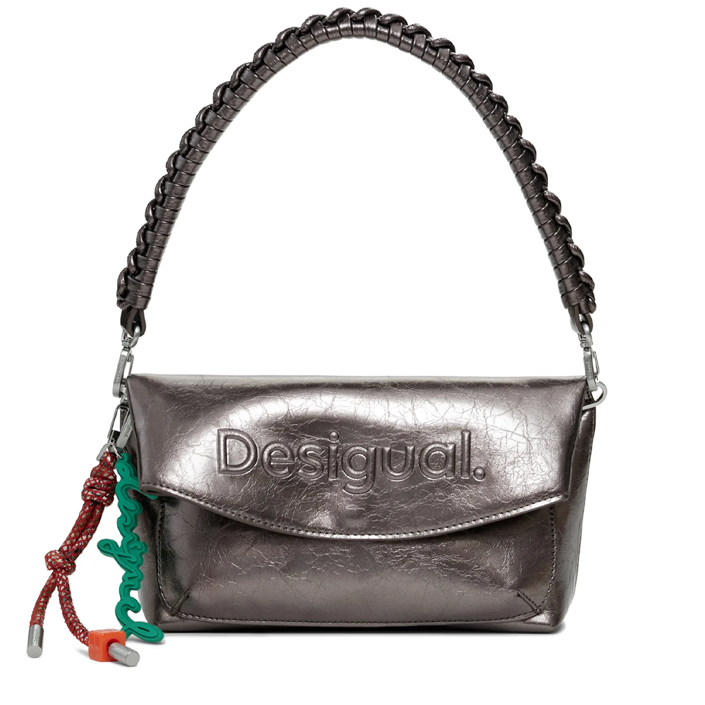Poșetă crossbody femei DESIGUAL gri  metalizat 2180POSSXPAQCF