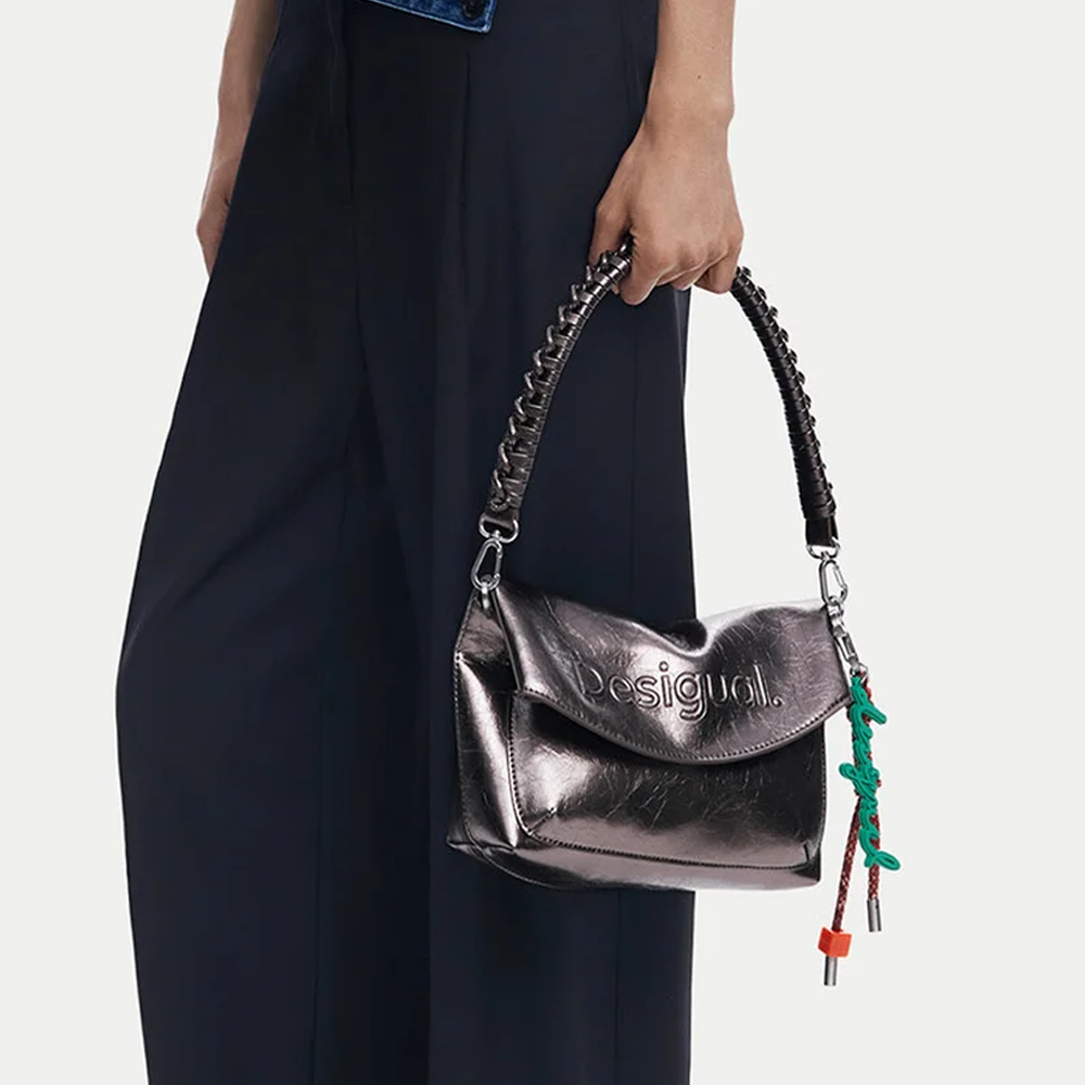 Poșetă crossbody femei DESIGUAL gri  metalizat 2180POSSXPAQCF - 1 | YEO