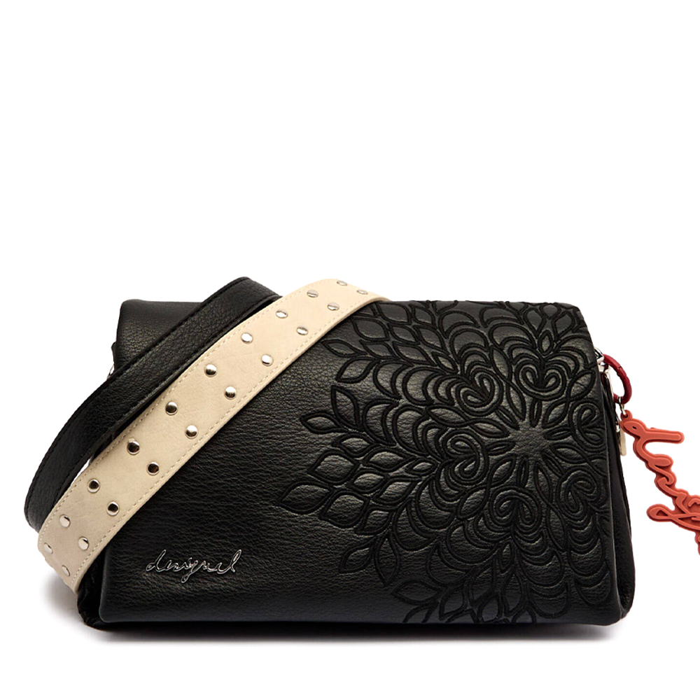 Poșetă crossbody femei DESIGUAL neagră cu model imprimat 2180POSSXPBDN
