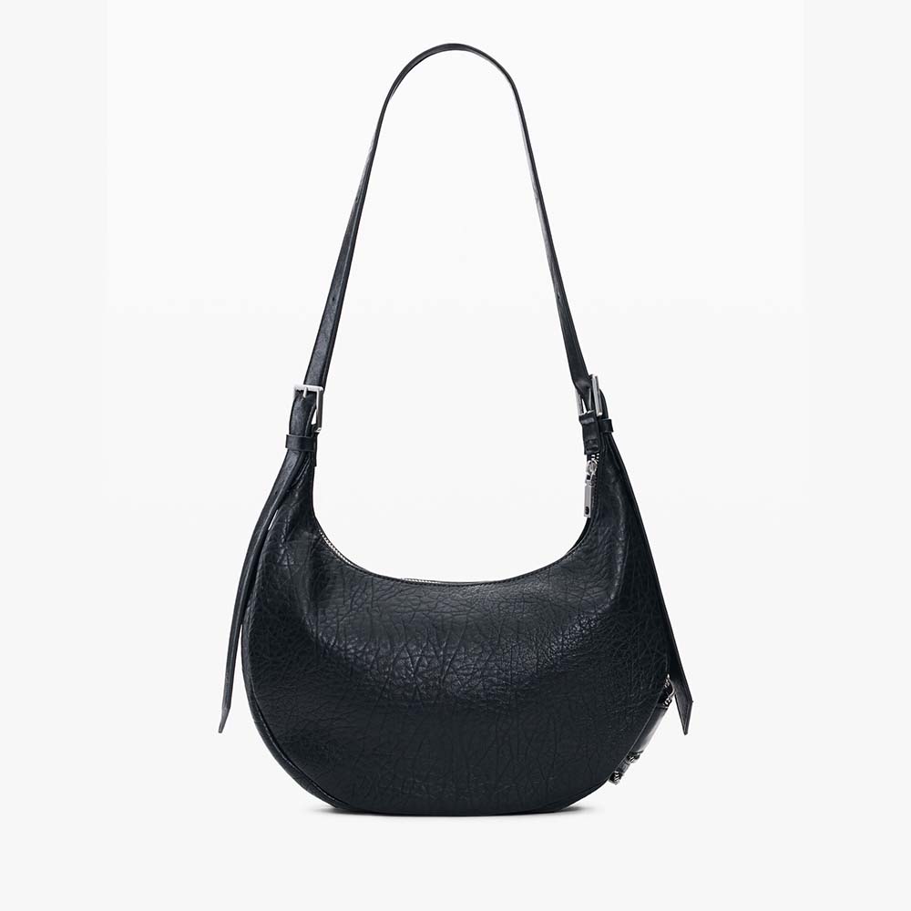 Poșetă hobo femei DESIGUAL neagră cu accesorii deco 2182POSSSAXP28N