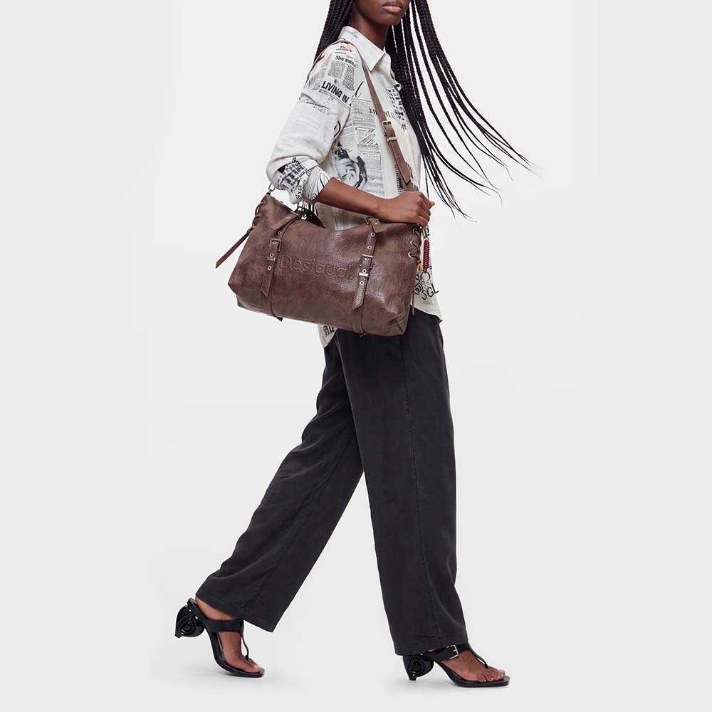 Poșetă tip shopper femei DESIGUAL maro 2182POSSWAXPAFM — imaginea 2