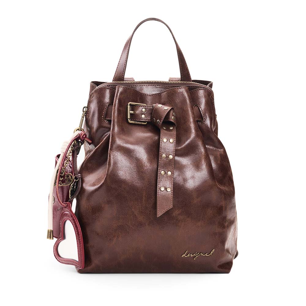 Rucsac femei DESIGUAL maro cu logo 2182RUCSSAKP12M