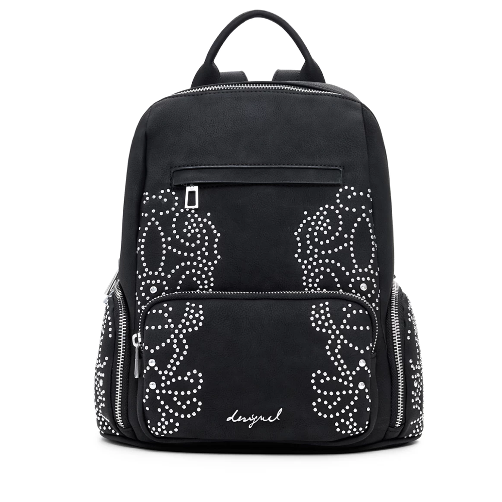Rucsac femei DESIGUAL negru cu elemente metalice 2180RUCSKP35N