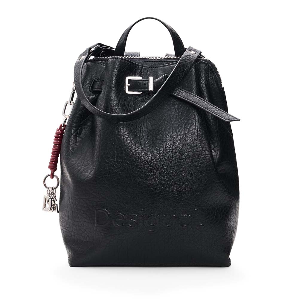 Rucsac femei DESIGUAL negru cu logo 2182RUCSSAKP05N