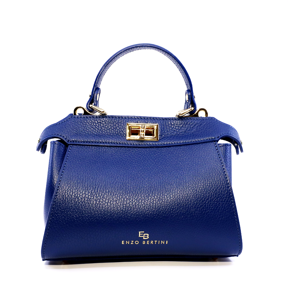 Poșetă tote femei Enzo Bertini bleumarin din piele 154POSP3694BL