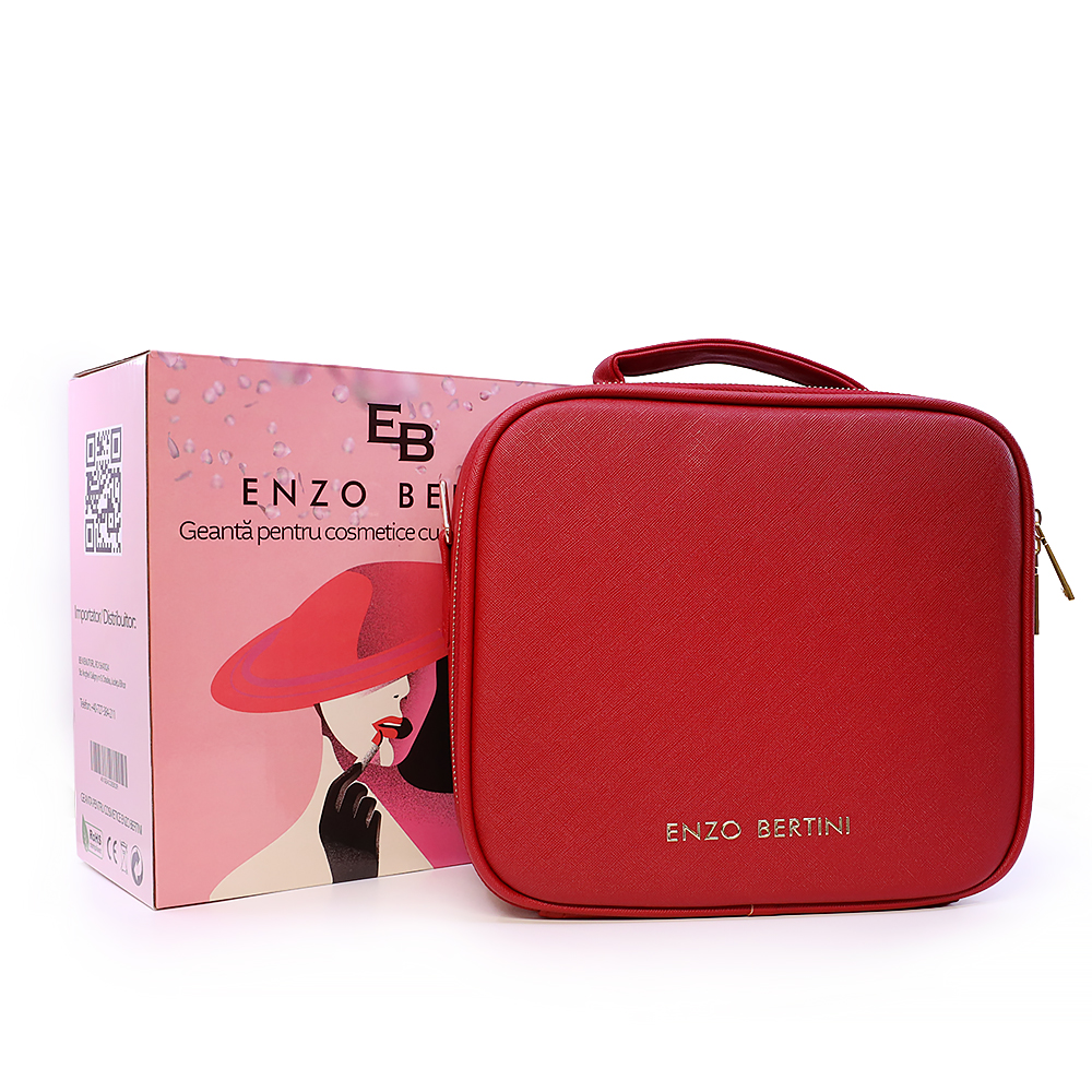 Geanta pentru cosmetice cu oglinda LED si compartimentare modulara Enzo Bertini 401geacoebon02r