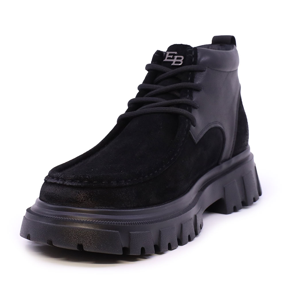 Ghete bărbați  Enzo Bertini Premium Collection negre din piele întoarsă 1642BG241111VN