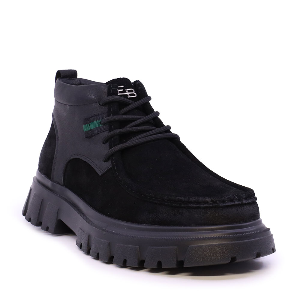 Ghete bărbați  Enzo Bertini Premium Collection negre din piele întoarsă 1642BG241111VN