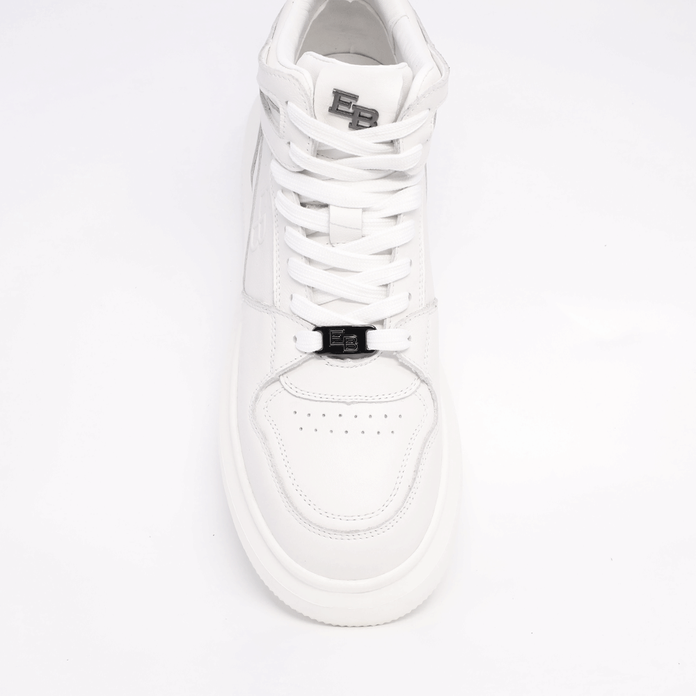 Sneakers high top bărbați Enzo Bertini albi din piele naturală cu logo 3868BG552A