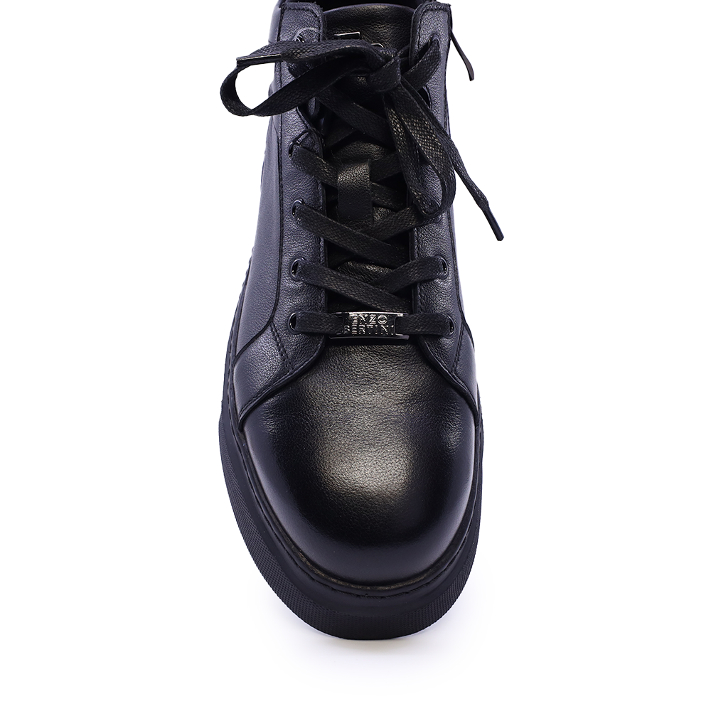 Sneakers high top bărbați Enzo Bertini negri din piele naturală 1648BG0397N