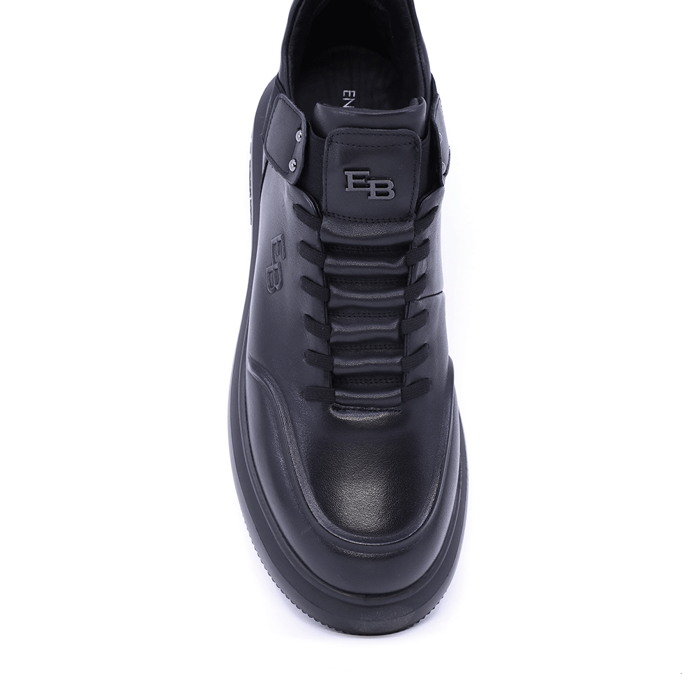 Sneakers high top bărbați Enzo Bertini negre din piele 3662BG420N