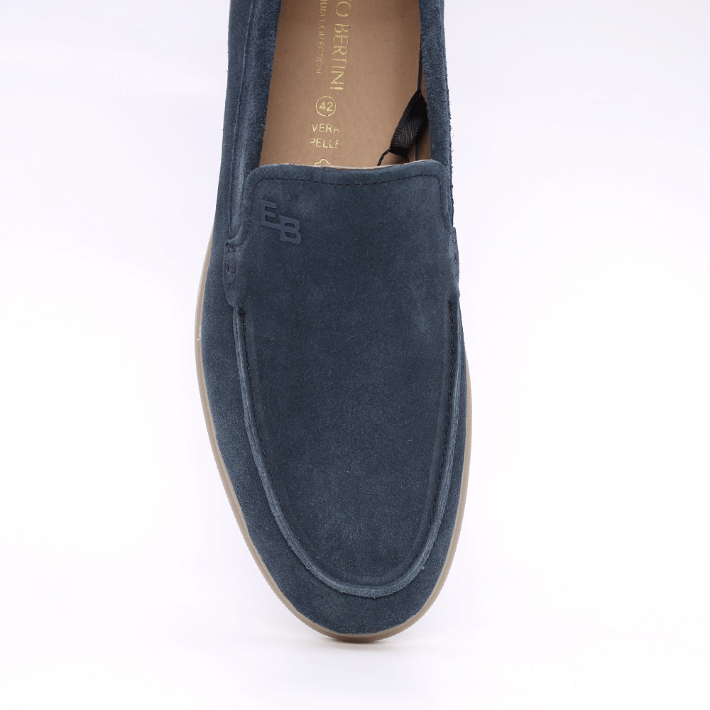 Mocasini bărbați Enzo Bertini bleumarin din piele întoarsă 1649BM232298VBL