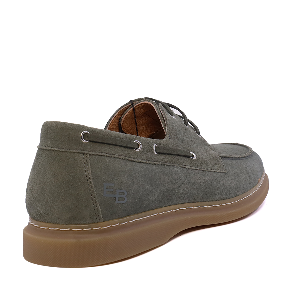 Mocasini cu șiret bărbați Enzo Bertini Premium Collection verzi din piele întoarsă 1641BM2322920VV