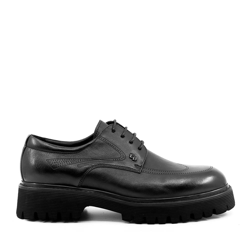 Pantofi derby bărbați  Enzo Bertini negri din piele naturală 1780BP2613N