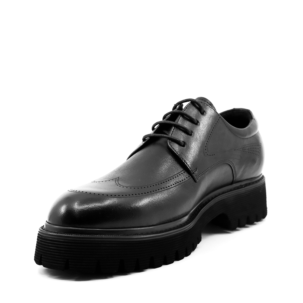 Pantofi derby bărbați  Enzo Bertini negri din piele naturală 1782bp2613n