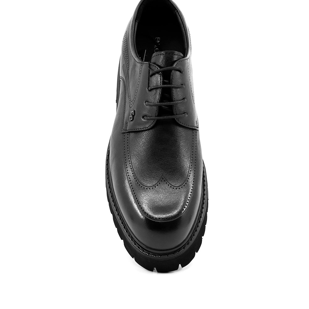 Pantofi derby bărbați  Enzo Bertini negri din piele naturală 1782bp2613n