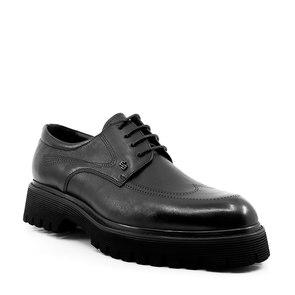Pantofi derby bărbați  Enzo Bertini negri din piele naturală 1780BP2613N - 1 | YEO