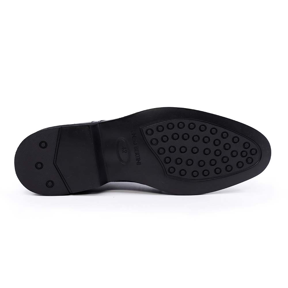 Pantofi derby bărbați Enzo Bertini negri din piele naturală 3689bp2370n