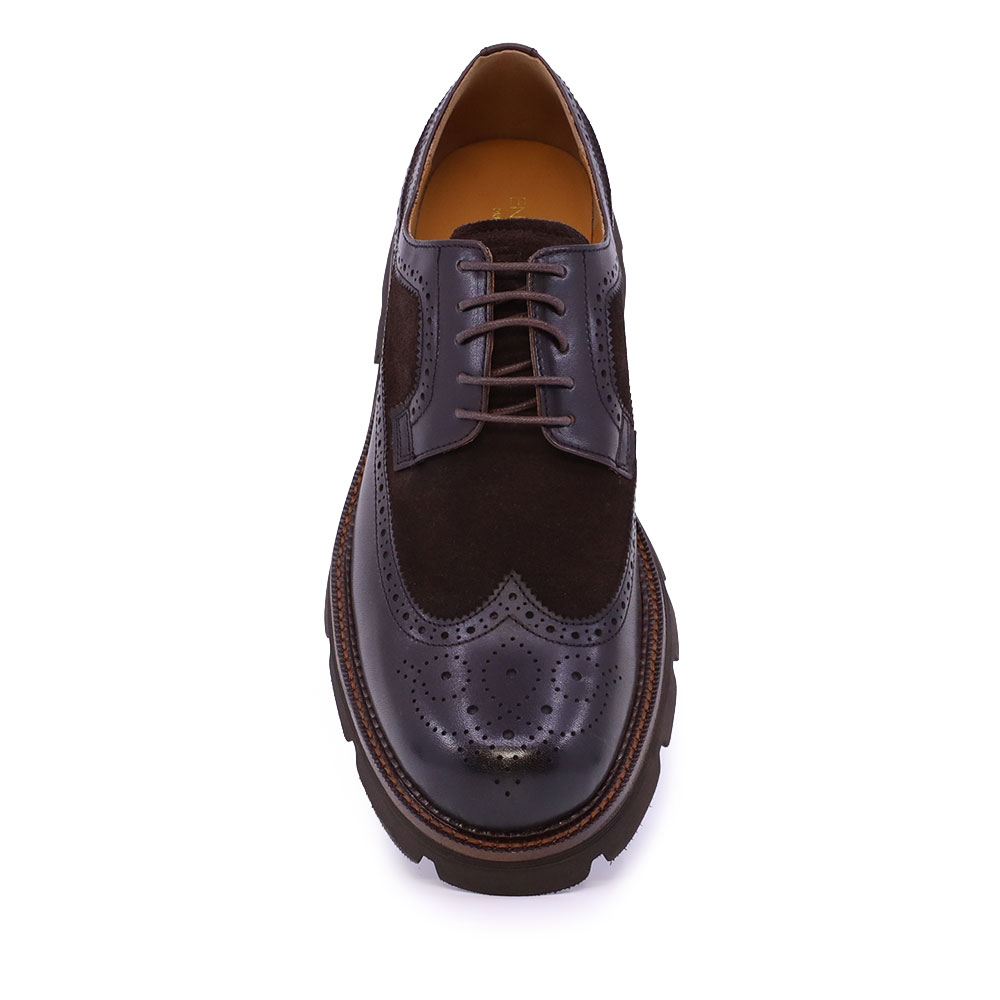Pantofi derby bărbați  Enzo Bertini Premium Collection maro din piele 1642BP250198M