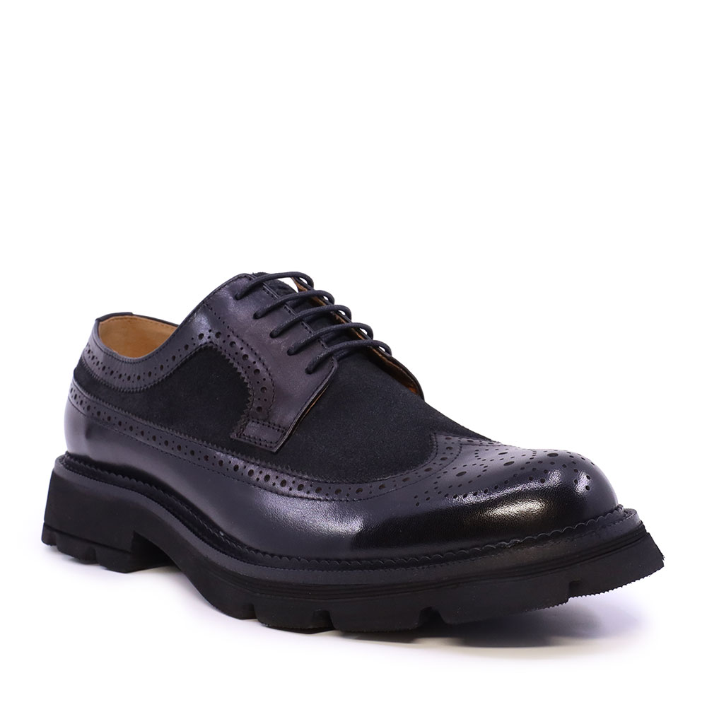 Pantofi derby bărbați  Enzo Bertini Premium Collection negri din piele 1642BP250198N — imaginea 2