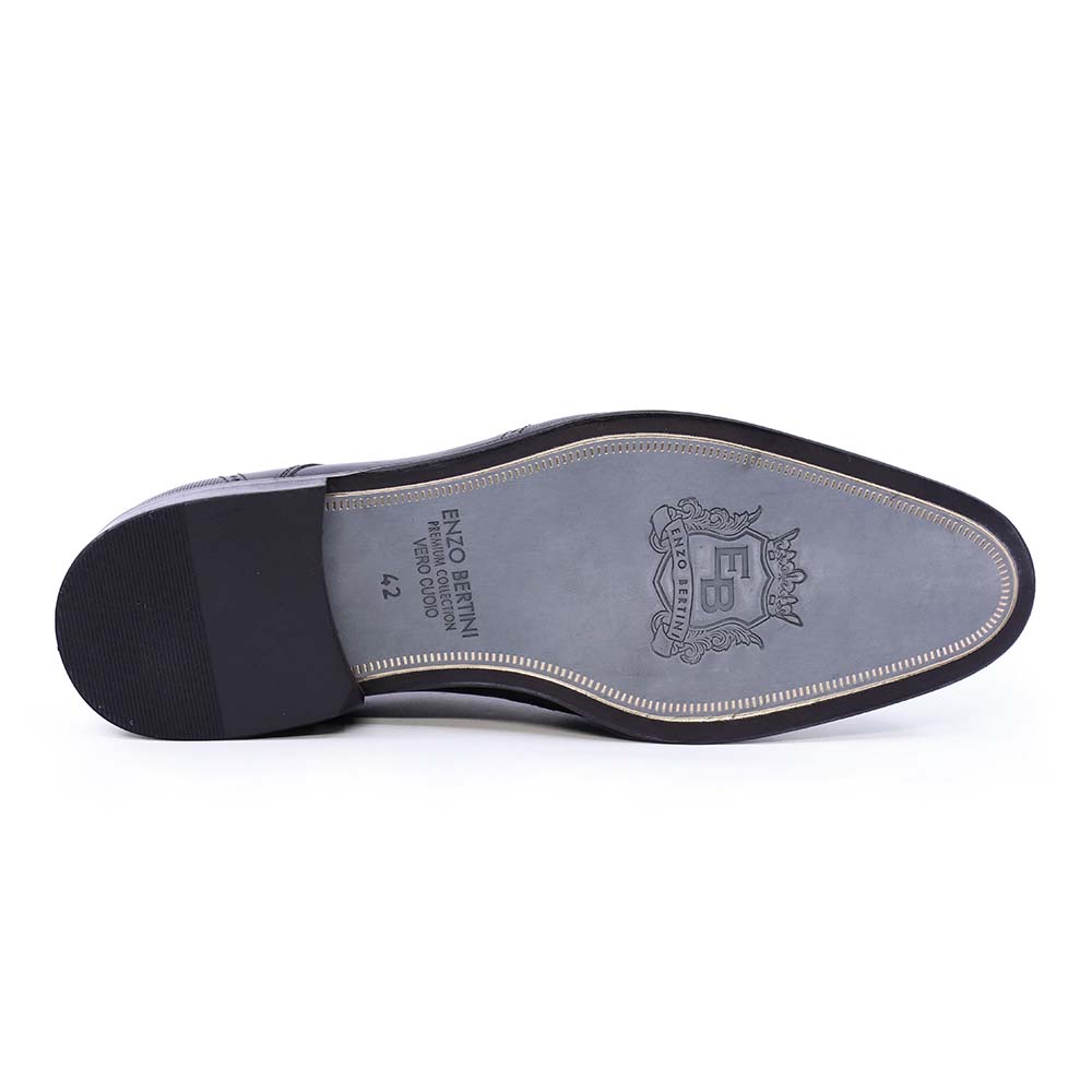 Pantofi derby bărbați Enzo Bertini Premium Collection negri din piele naturală 3389BP1424N