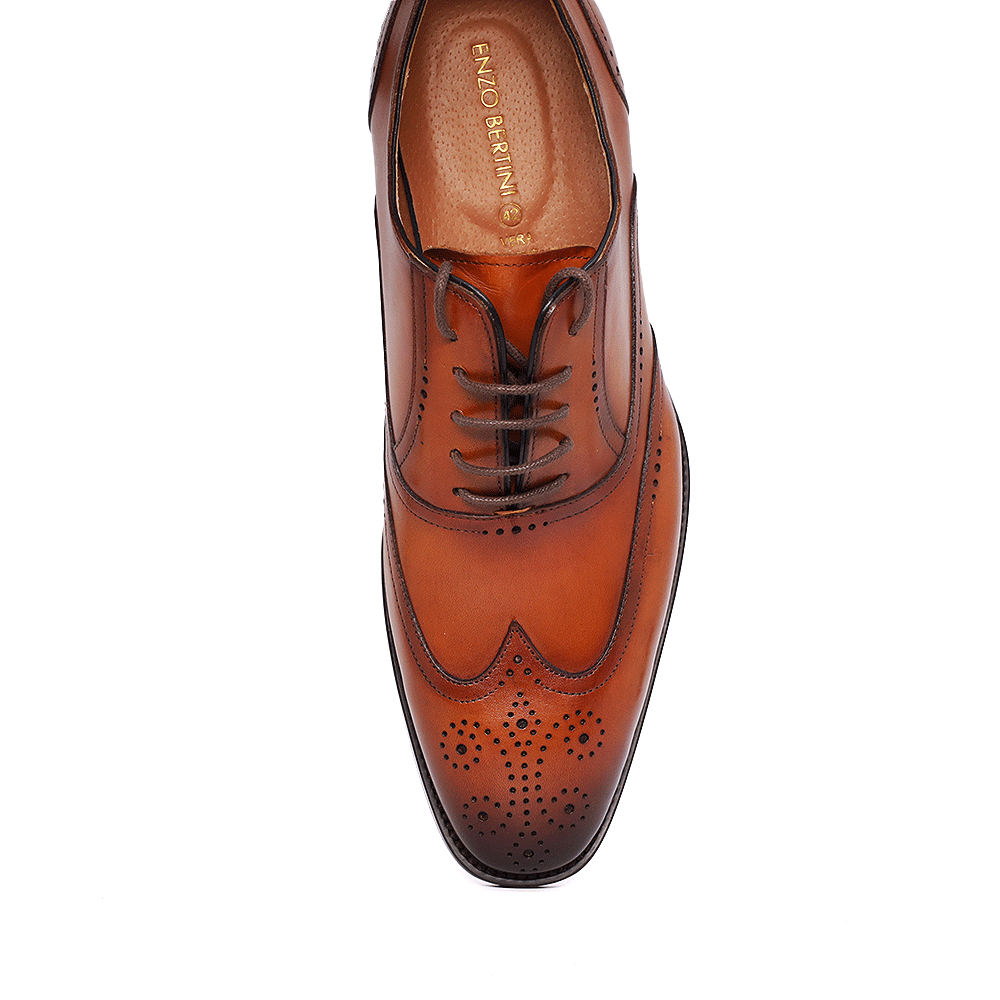 Men's oxford shoes Enzo Bertini Premium Collection cognac genuine leather 1647BP2277CO