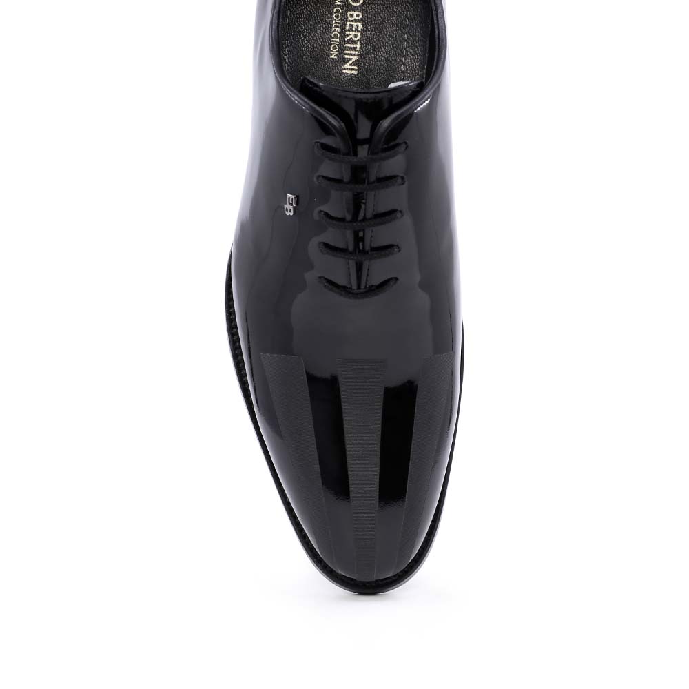 Pantofi oxford bărbați Enzo Bertini Premium Collection negri din piele lăcuită 3389BP1470LN