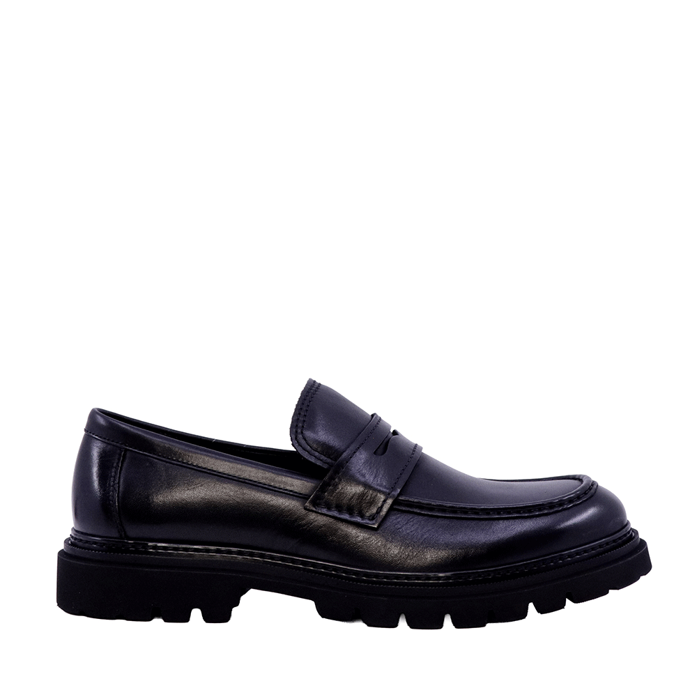 Pantofi tip loafers bărbați Enzo Bertini negri din piele 1782BP5731N