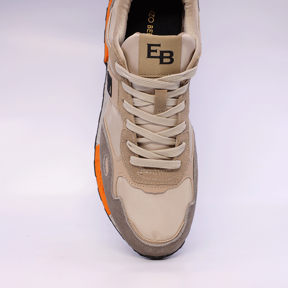 Sneakers bărbați Enzo Bertini bej din piele întoarsă și textil 2929BP015VBE
