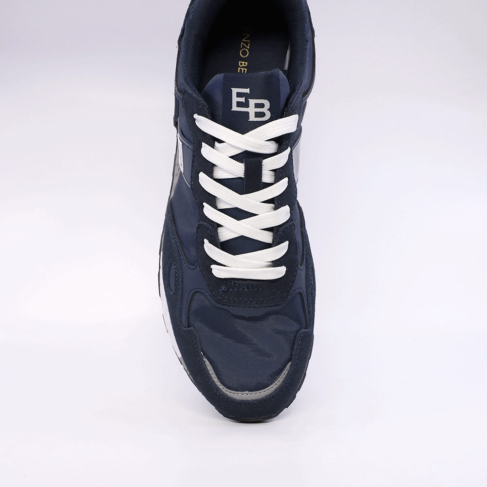 Sneakers bărbați Enzo Bertini bleumarin din piele întoarsă și textil 2929BP015VBL