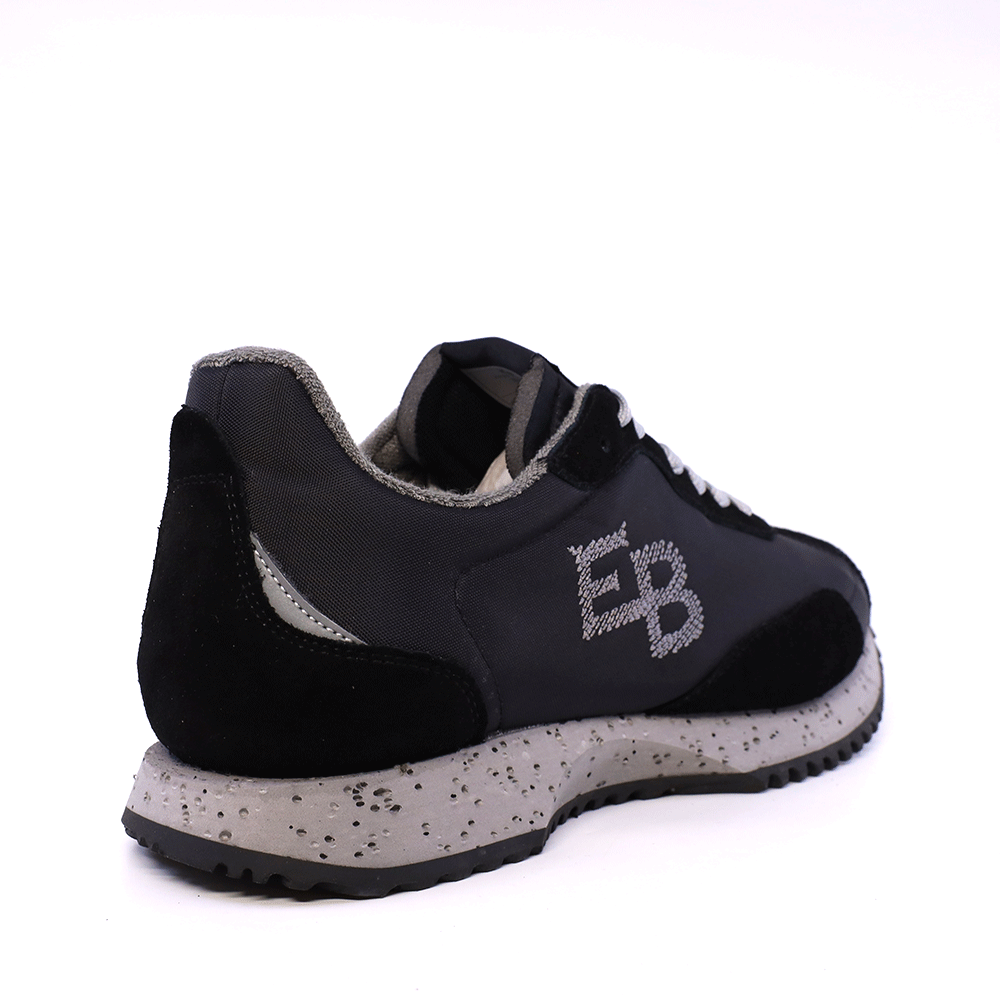 Sneakers bărbați Enzo Bertini negri din piele întoarsă și textil 2929BP017N