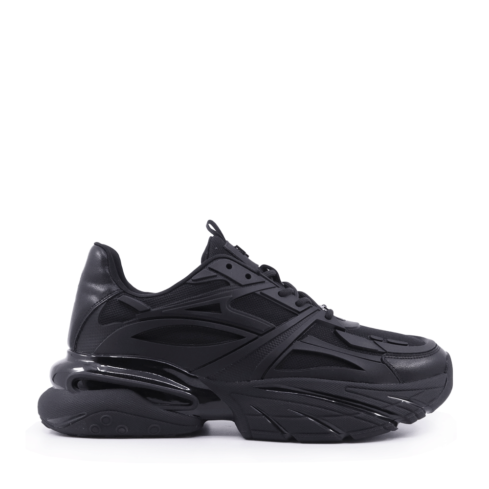Sneakers bărbați Enzo Bertini negri din piele naturală  și textil  3660bp431n